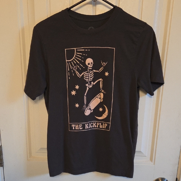 wonder nation Other - The Kickflip Skeleton Dark Gray Tshirt